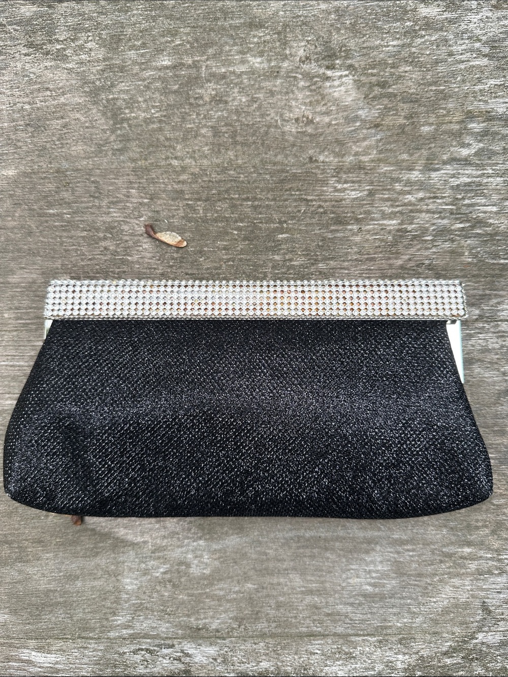Elegant Nina Black Deamland Evening Clutch with Rhinestone Trim